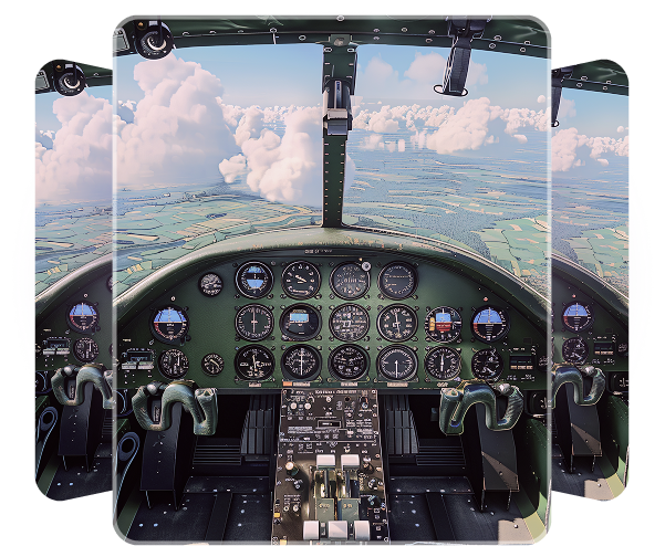 Airplane cockpit view - practice with AI Examiner